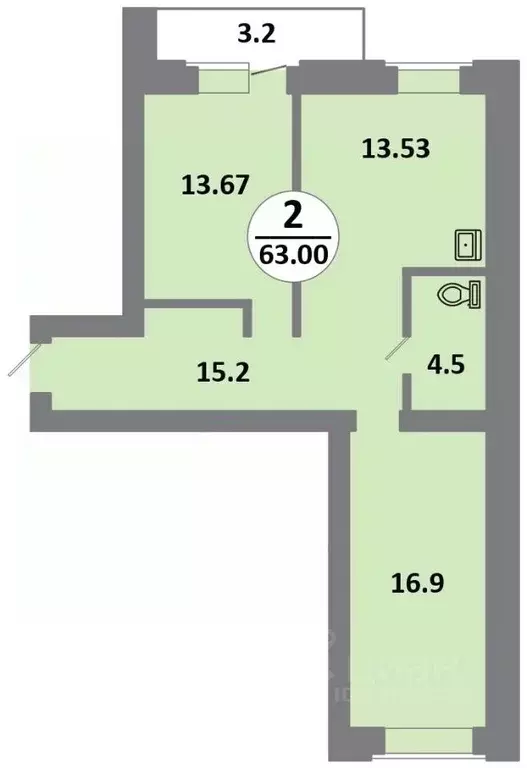 3-к кв. Красноярский край, Красноярск Соколовская ул., 52 (63.0 м) - Фото 0