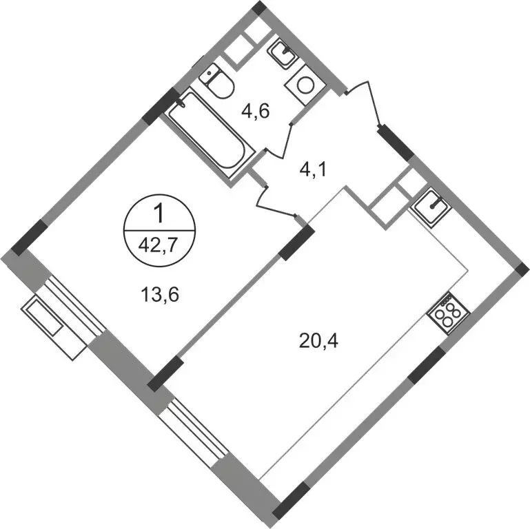 1-комнатная квартира: Заречье, жилой комплекс Резиденции Сколково ... - Фото 1
