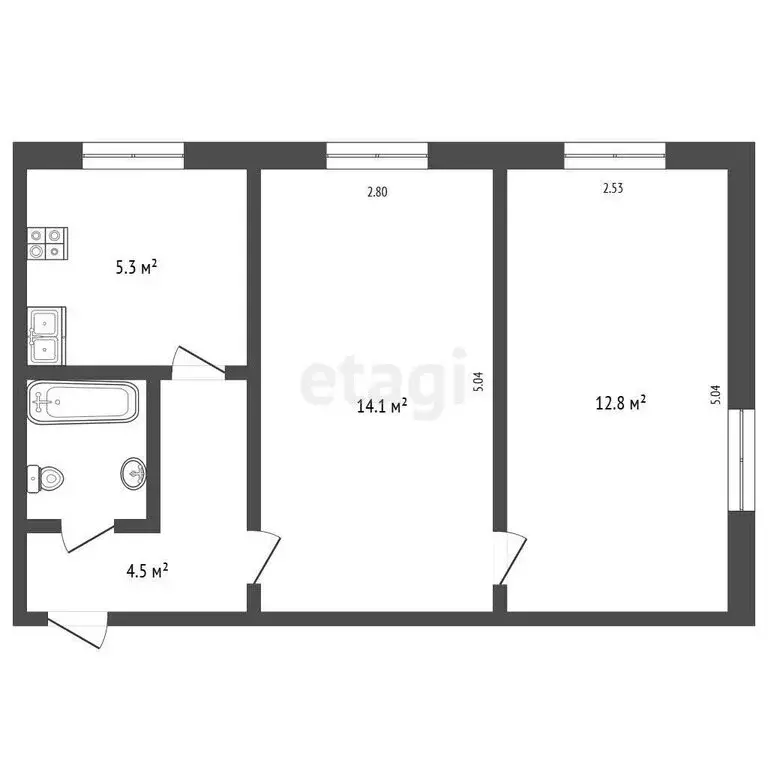 2-комнатная квартира: Вологда, улица Можайского, 30А (39 м) - Фото 0