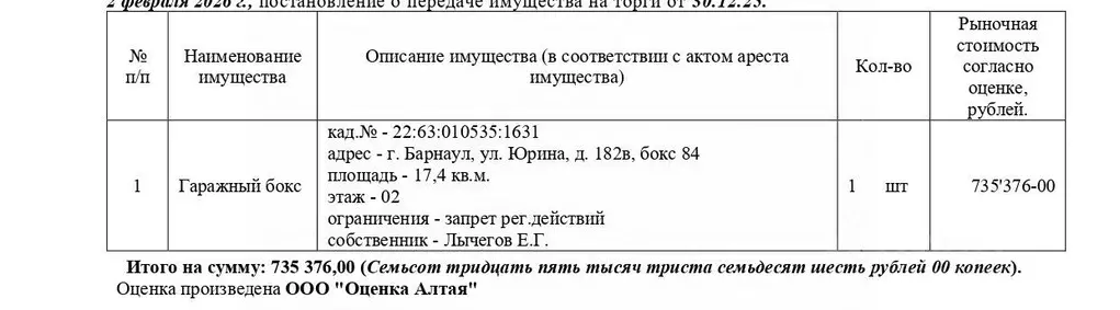 Гараж в Алтайский край, Барнаул ул. Юрина, 182В (17 м) - Фото 1