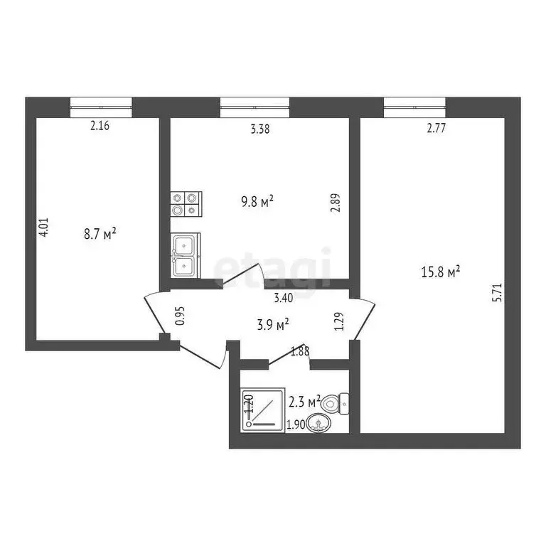 2-комнатная квартира: Глазов, улица Пастухова, 5Б (40.5 м) - Фото 1