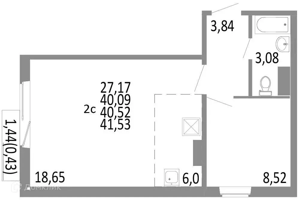 Продаётся 2-к квартира, 40.52 м - Фото 0