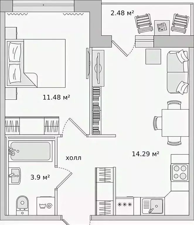 1-к кв. Санкт-Петербург пос. Парголово, дор. Михайловская, 16к3 (36.85 ... - Фото 1