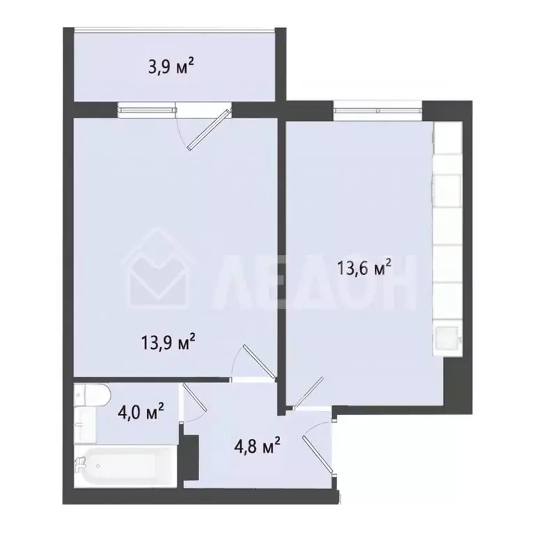 1-к кв. Омская область, Омск пос. Биофабрика, 18к2 (36.1 м) - Фото 0