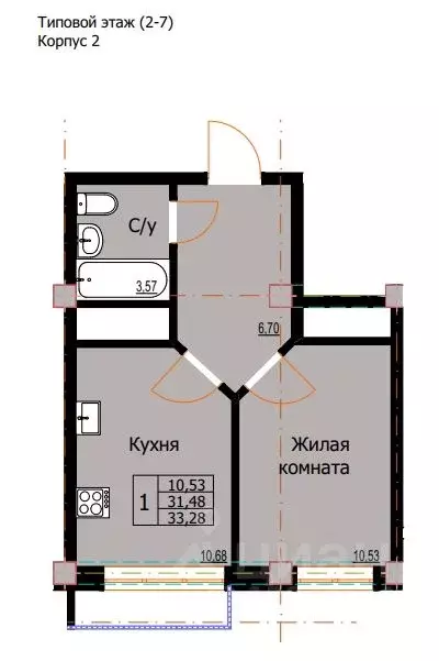 1-к кв. Ставропольский край, Ессентуки  (33.28 м) - Фото 0