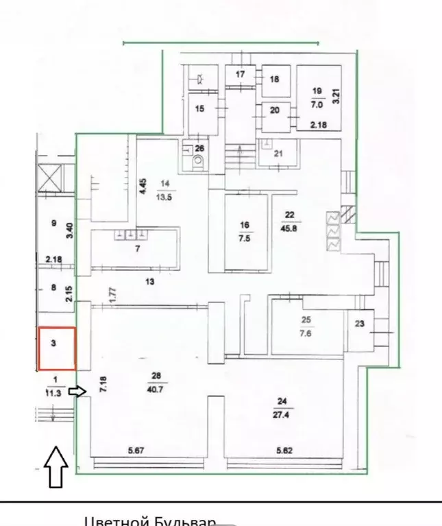 Торговая площадь в Москва Цветной бул., 20/1 (4 м) - Фото 2