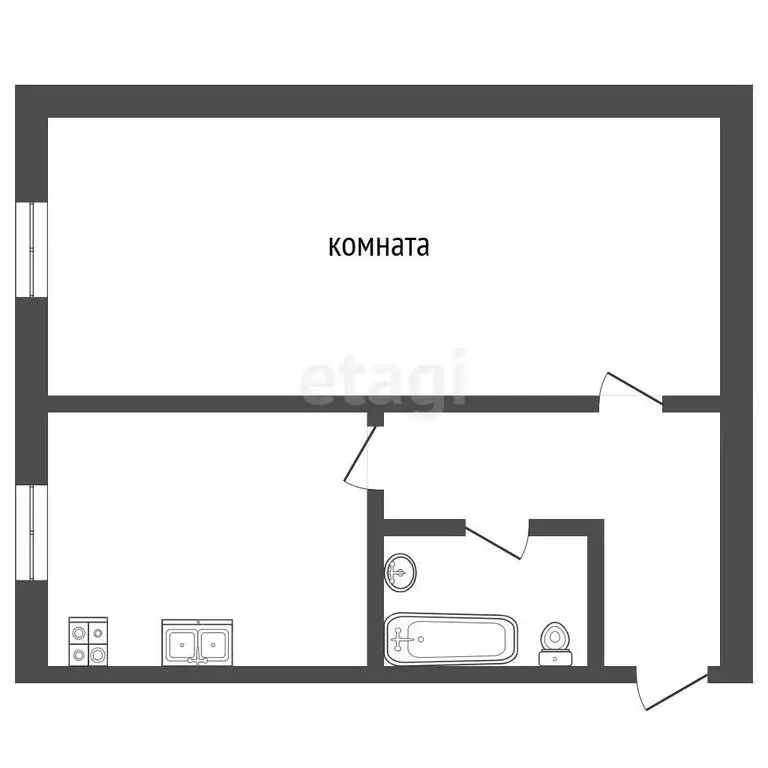 1-комнатная квартира: Ялуторовск, Комсомольская улица, 4 (30.5 м) - Фото 1