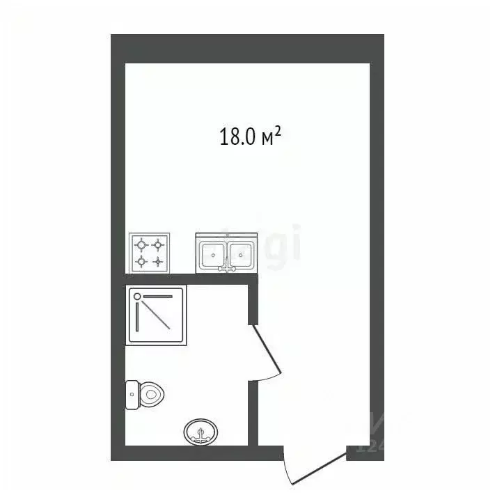 Студия Краснодарский край, Анапа ул. Ленина, 233 (16.0 м) - Фото 2