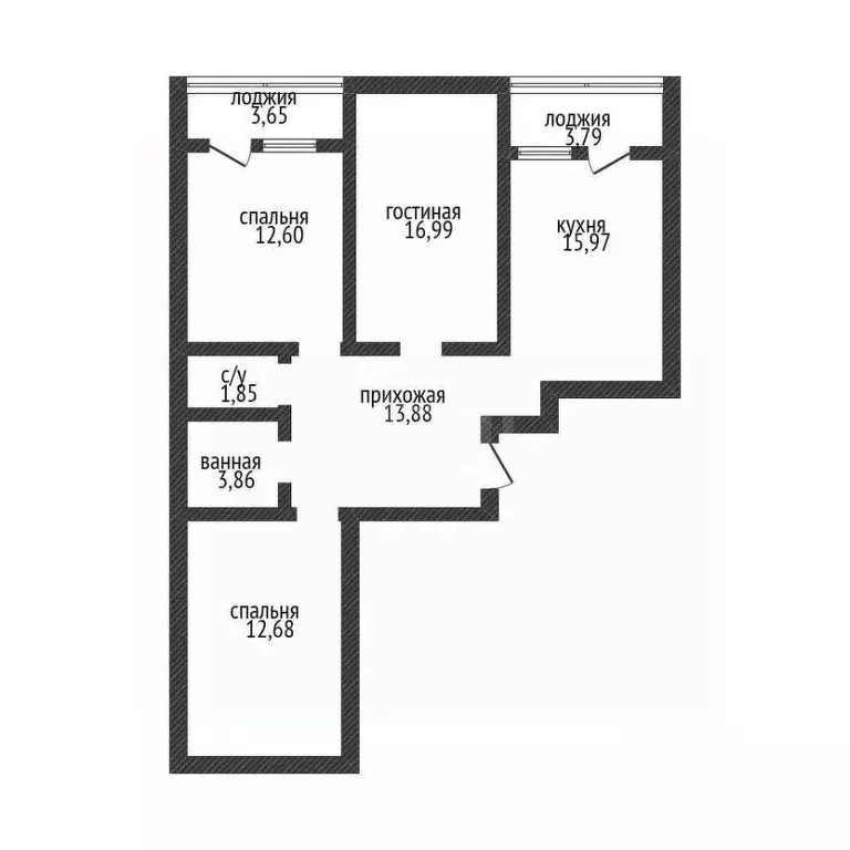 3-к кв. Краснодарский край, Краснодар ул. Григория Булгакова, 7к1 ... - Фото 2