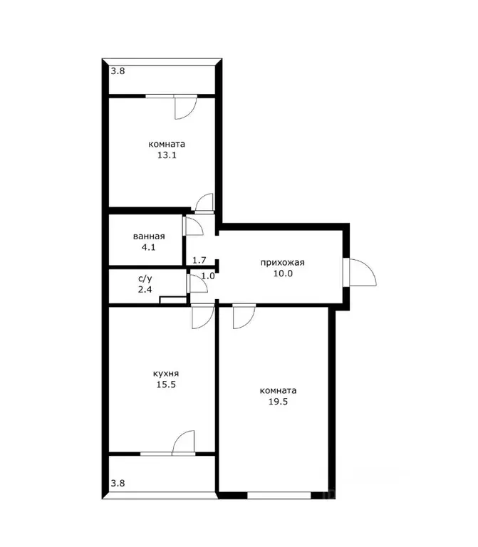2-к кв. Краснодарский край, Краснодар проезд Репина, 34 (75.0 м) - Фото 2