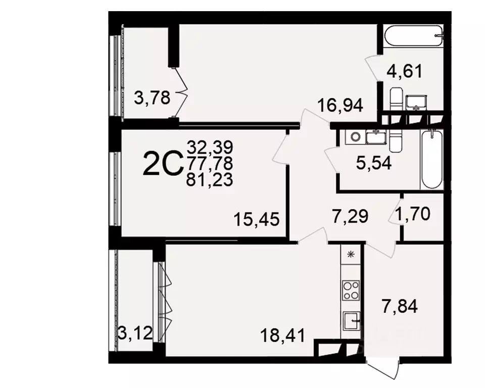 2-к кв. Тульская область, Тула пос. Горелки, Время жилой комплекс ... - Фото 1