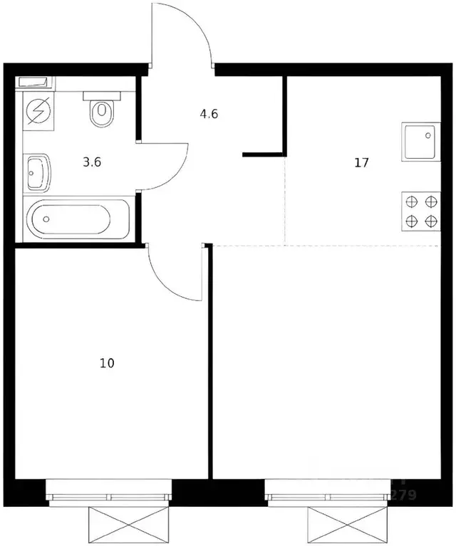 1-к кв. Московская область, Котельники Парковый мкр, 1к21 (35.4 м) - Фото 2