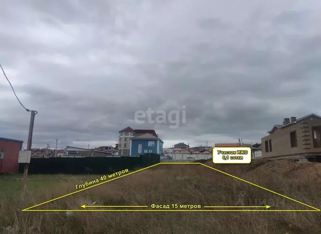 Участок в Краснодарский край, Анапа ул. Поликарпова (6.1 сот.) - Фото 1