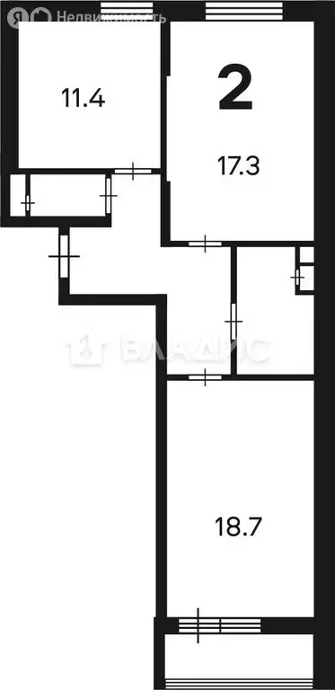 2-комнатная квартира: Москва, Фестивальная улица, 15к2 (63.3 м) - Фото 1