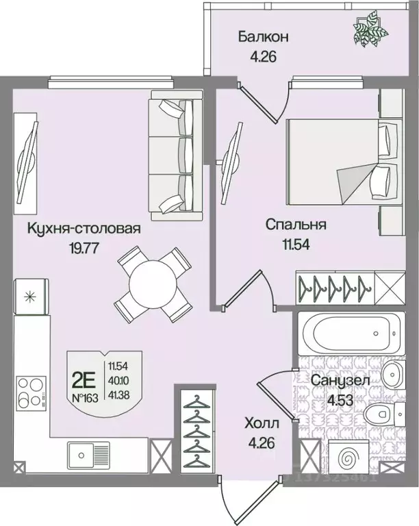 1-к кв. Ленинградская область, Всеволожский район, Бугровское ... - Фото 1