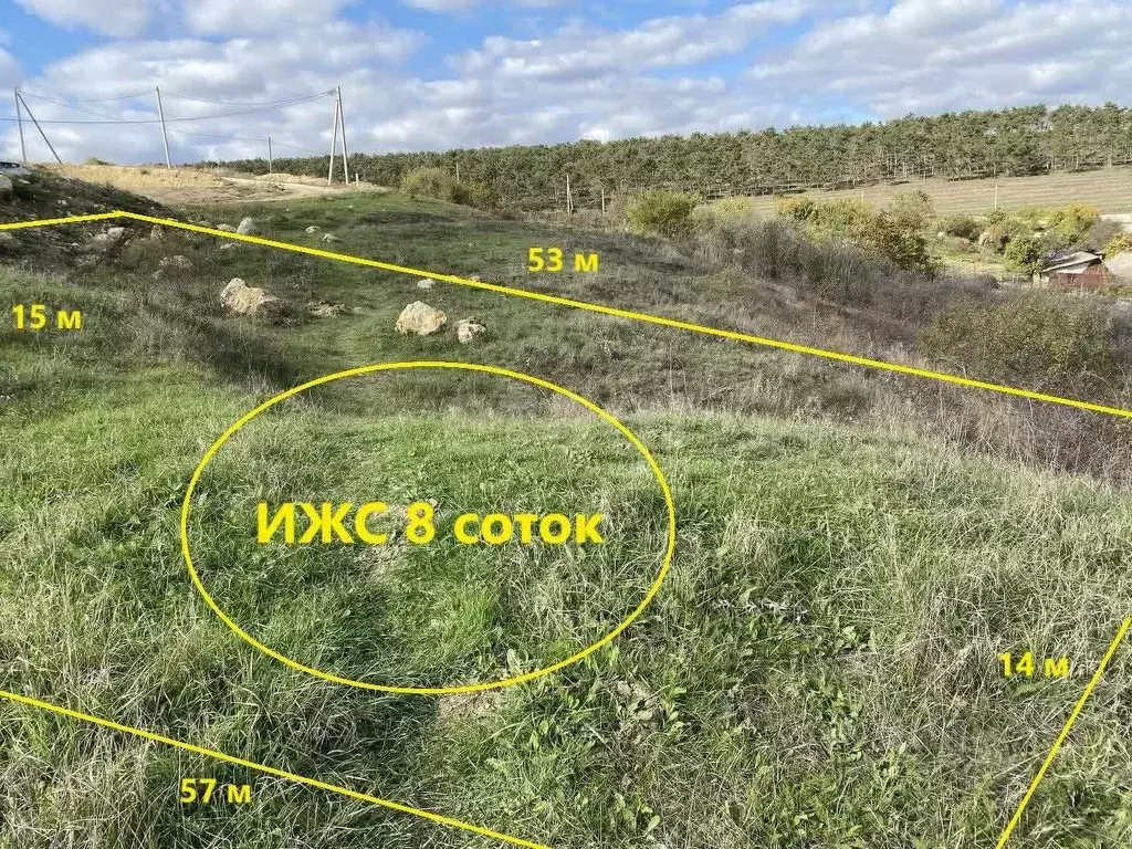 Участок в Крым, Симферопольский район, Мирновское с/пос уч2 (8.0 сот.) - Фото 0