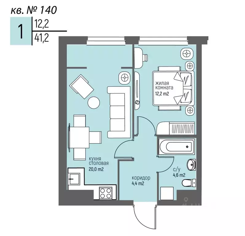1-к кв. Нижегородская область, Нижний Новгород Спортивный мкр, ... - Фото 1