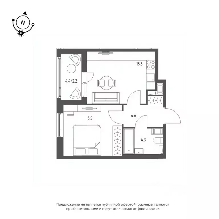 1-к кв. Омская область, Омск Зеленая река мкр, 5 (40.2 м) - Фото 0