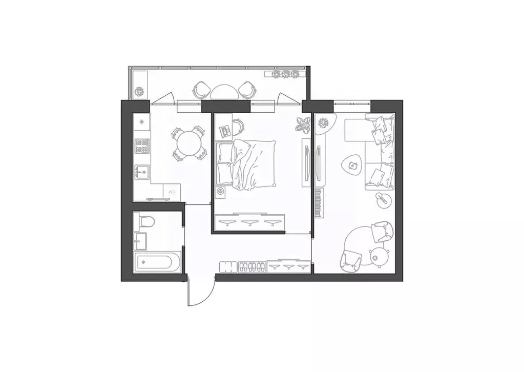 2-к кв. Волгоградская область, Волгоград Квартал жилой комплекс (52.11 ... - Фото 1