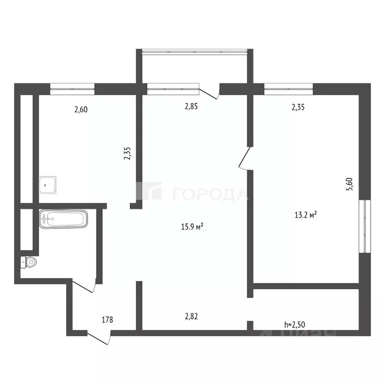 2-к кв. Кемеровская область, Новокузнецк ул. Тореза, 8 (42.0 м) - Фото 2