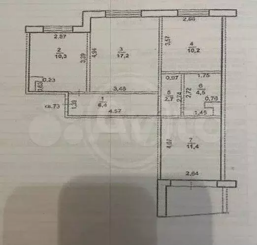 3-к. квартира, 63 м, 1/9 эт. - Фото 0