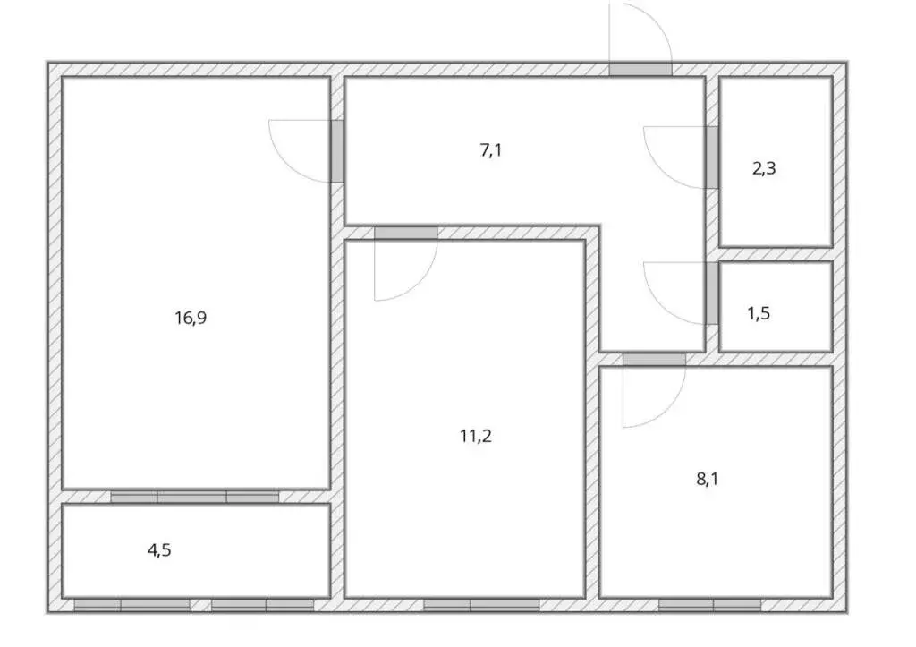 2-комнатная квартира: Уфа, улица Академика Гатауллина, 5 (47.1 м) - Фото 2