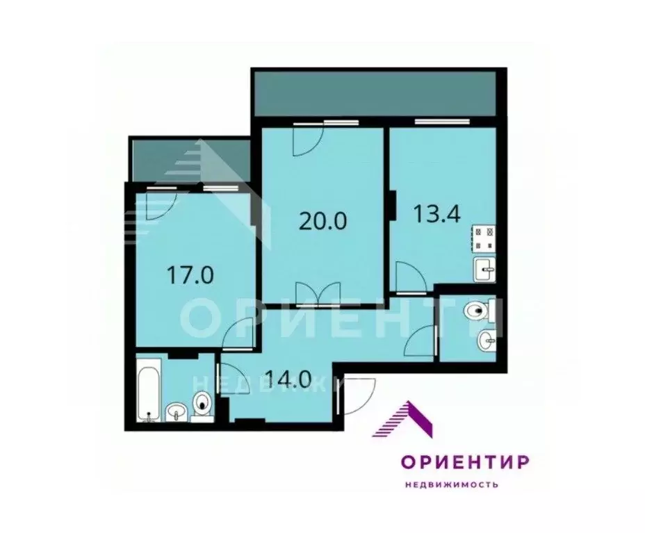 2-к кв. Свердловская область, Екатеринбург ул. Щербакова, 5А (71.8 м) - Фото 2