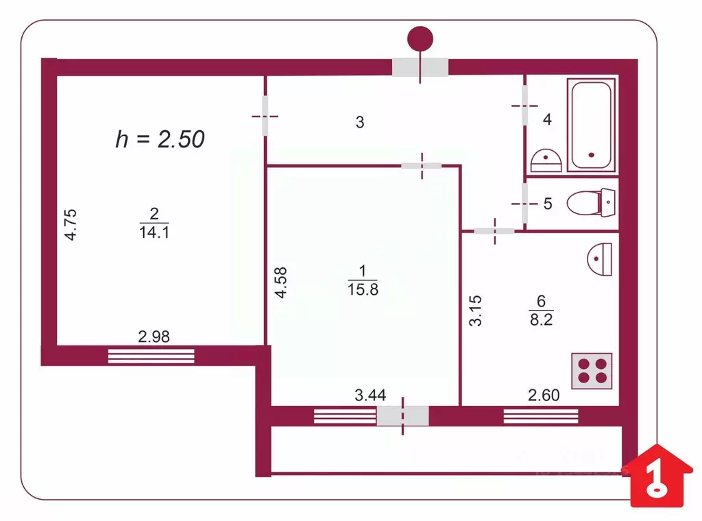2-к кв. Омская область, Омск ул. Красный Пахарь, 99/1 (44.5 м) - Фото 2