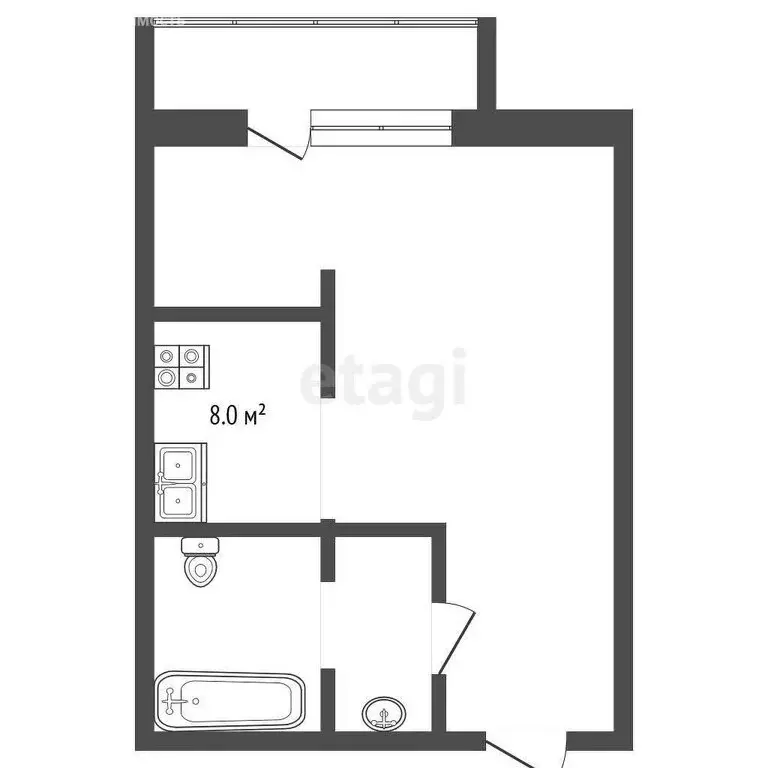 Квартира-студия: Тюмень, улица Ю.-Р.Г. Эрвье, 24к1 (30 м) - Фото 1