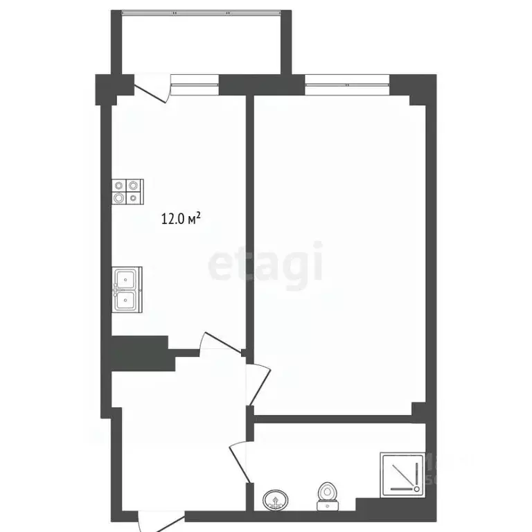 1-к кв. Севастополь ул. Артдивизионовская, 4 (43.7 м) - Фото 2