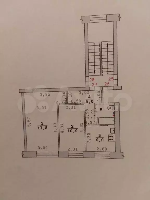 2-к. квартира, 41,6 м, 2/5 эт. - Фото 0