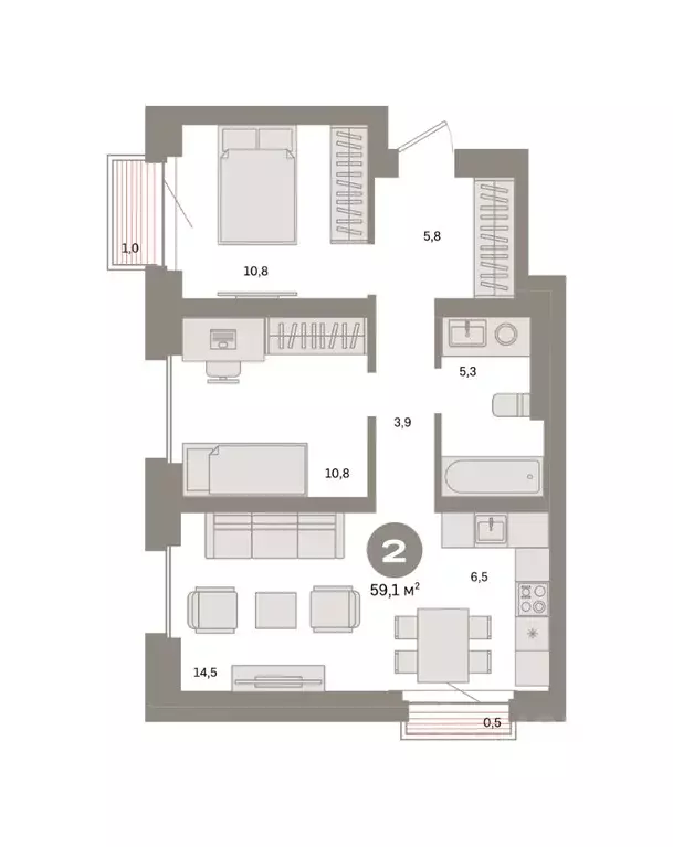 2-к кв. Москва Тагильская ул., 6/5 (59.1 м) - Фото 0