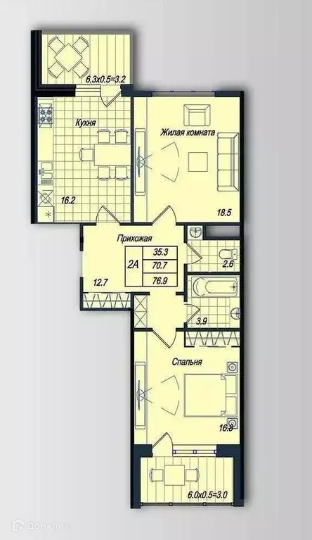 Продаётся 2-к квартира, 71 м - Фото 0