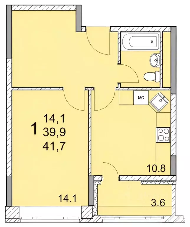 1-к кв. Московская область, Королев Первомайский мкр, Советская ул., ... - Фото 2