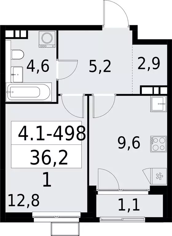 1-комнатная квартира: Москва, Бартеневская улица, 16 (36.2 м) - Фото 0