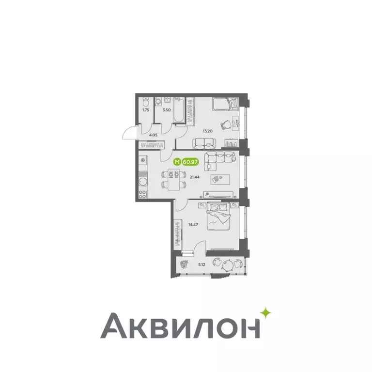 2-к кв. Архангельская область, Архангельск АКвартал жилой комплекс ... - Фото 0