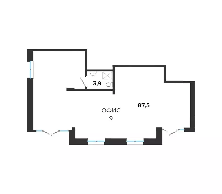 Офис (91.4 м) - Фото 1