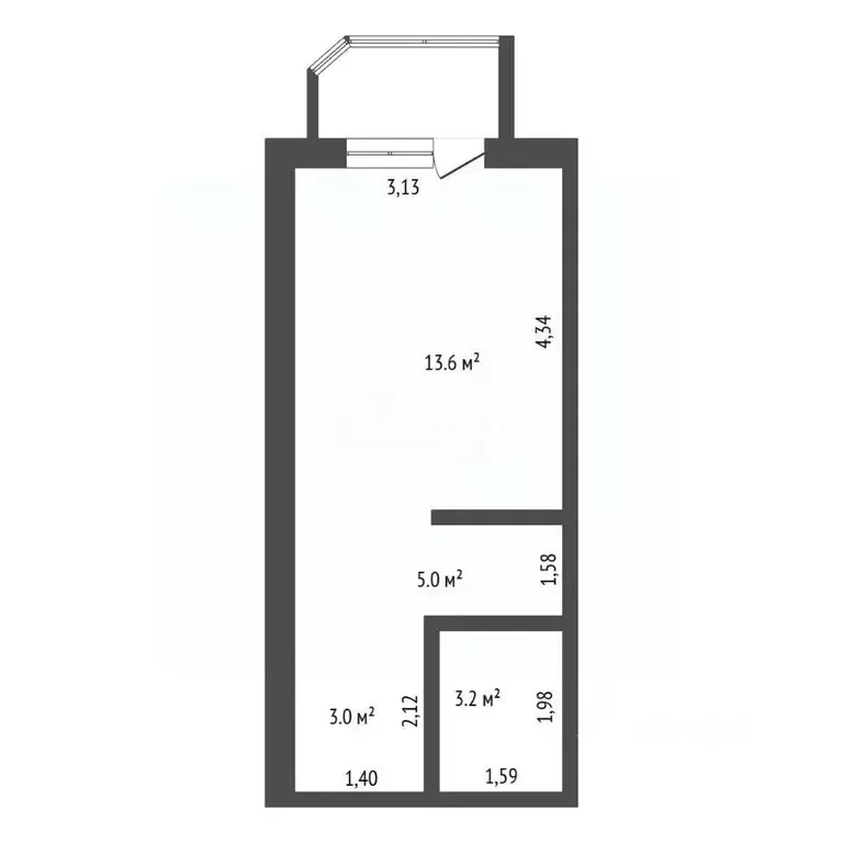 Студия Амурская область, Благовещенск ул. Василенко, 14/2 (24.8 м) - Фото 0
