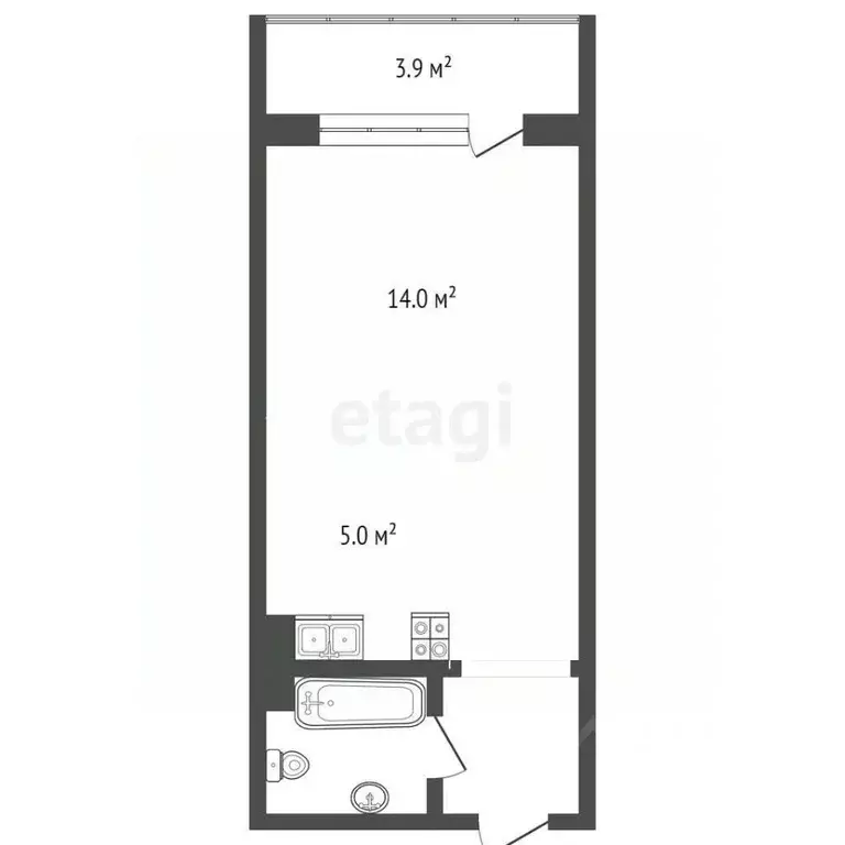 Студия Ханты-Мансийский АО, Сургут ул. Крылова, 26 (23.9 м) - Фото 1