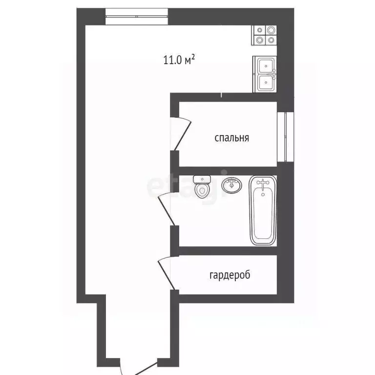 Студия Краснодарский край, Геленджик Крымская ул., 22к22 (31.1 м) - Фото 1