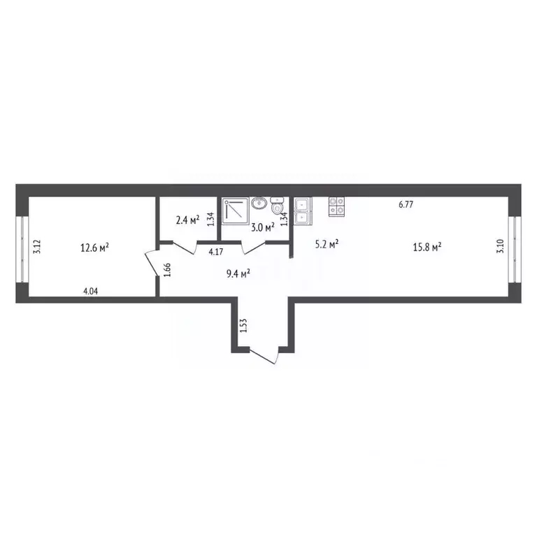 2-к кв. Тюменская область, Тюмень Харьковская ул., 72А (48.4 м) - Фото 2