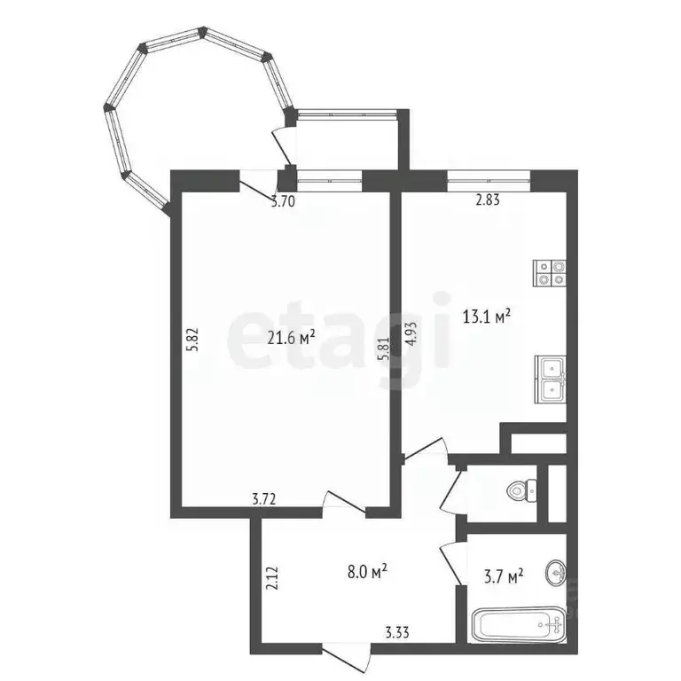 1-к кв. Москва ул. Вилиса Лациса, 17к1 (47.6 м) - Фото 1