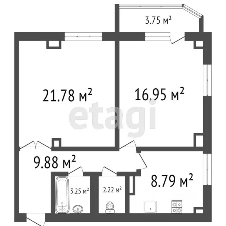 2-к кв. Ульяновская область, Ульяновск ул. Шолмова, 12А (49.9 м) - Фото 1