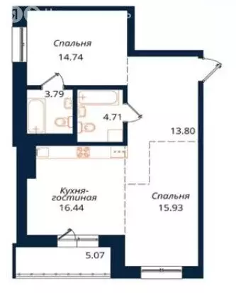 2-комнатная квартира: Иркутск, улица Юрия Левитанского, 16 (74.48 м) - Фото 0