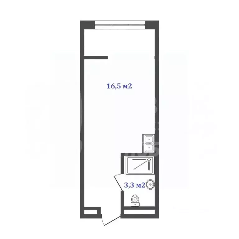 Студия Тюменская область, Тюмень ул. Республики, 205к1 (20.0 м) - Фото 2