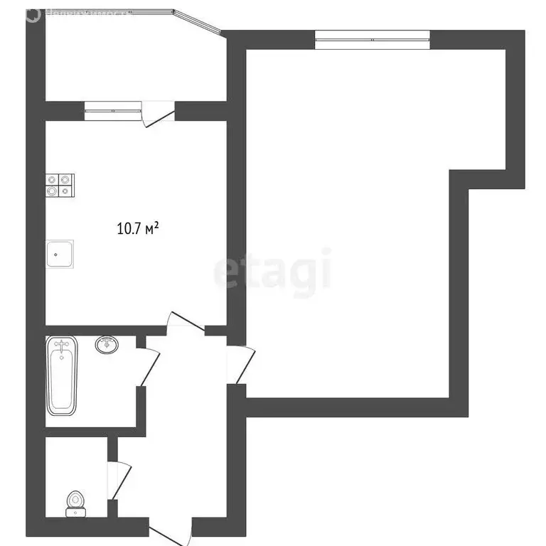 1-комнатная квартира: Тюмень, улица Василия Гольцова, 9 (41.5 м) - Фото 1