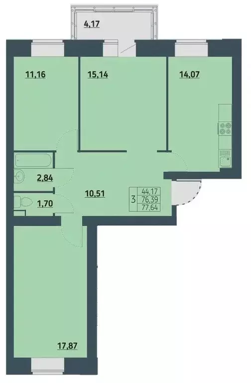 Продаётся 3-к квартира, 76.3 м - Фото 0