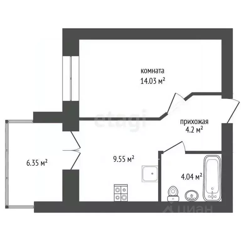 1-к кв. Ярославская область, Ярославль ул. Жуковского, 9 (35.0 м) - Фото 2