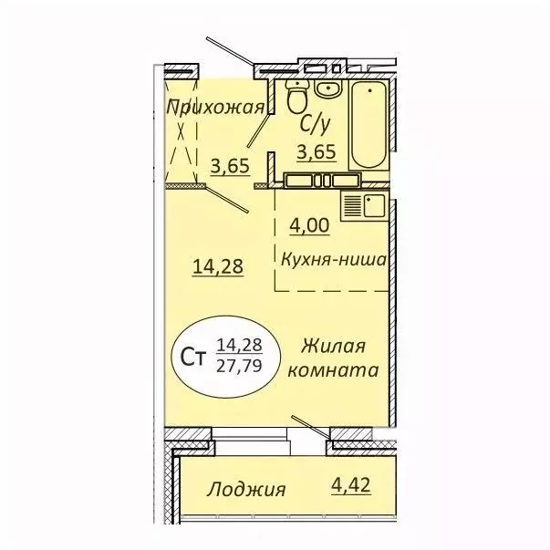 Студия Новосибирская область, Новосибирск 2-я Воинская ул., 51 (27.79 ... - Фото 0