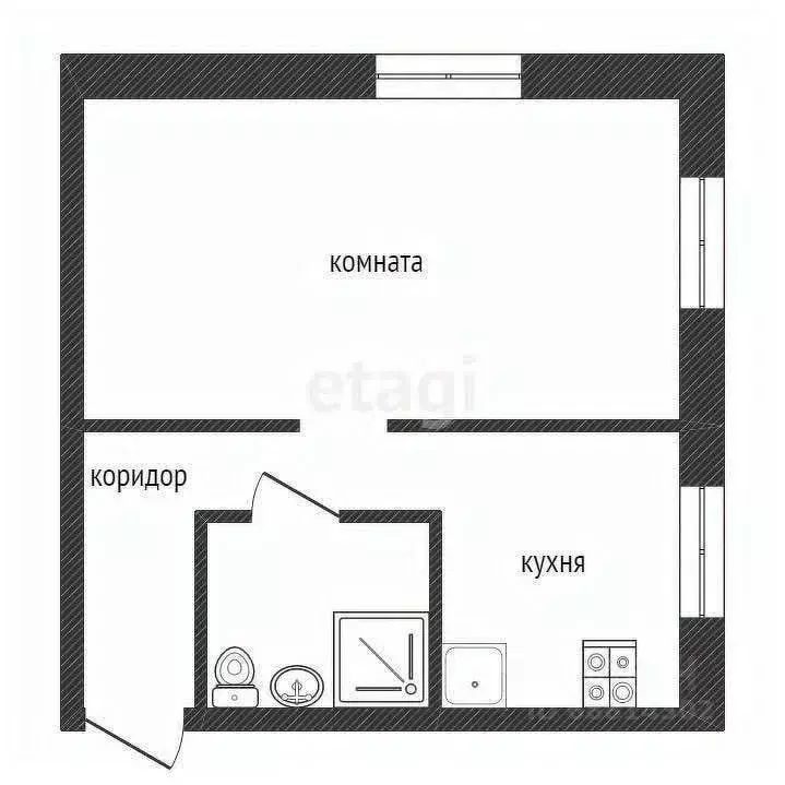 1-к кв. Ленинградская область, Кириши просп. Ленина, 11А (31.3 м) - Фото 0